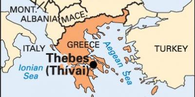 Theben, Griechenland Karte - Karte von Theben, Griechenland (Europa Süd