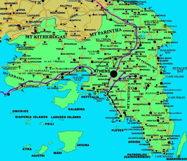 Attiki Griechenland-map