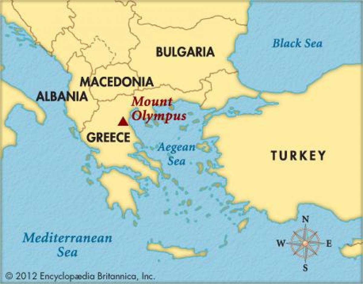 Karte des mount Olympus, Griechenland