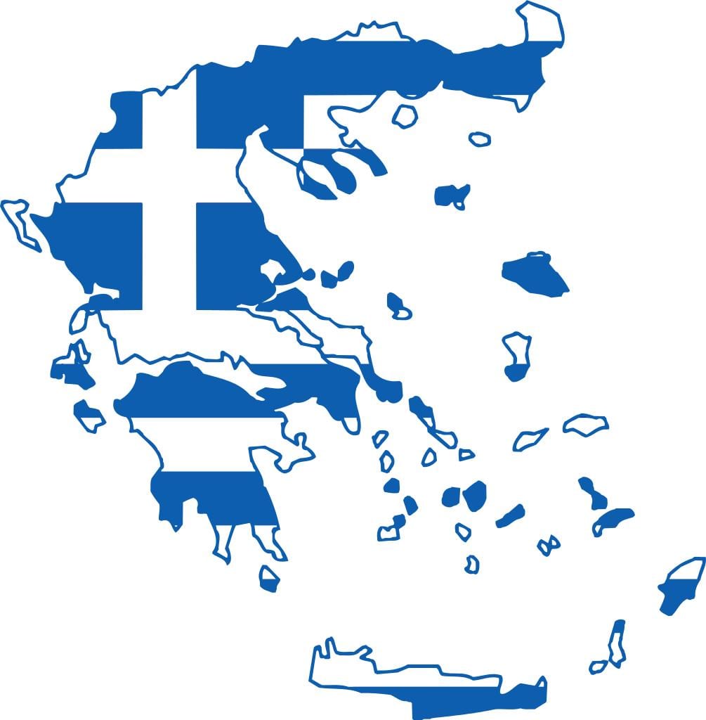 Griechenland Landkarte-Flagge