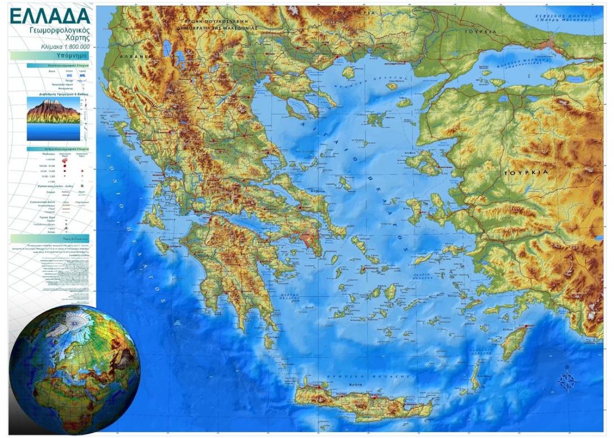 Griechenland Hohenkarte Elevation Karte Von Griechenland Europa Sud Europa