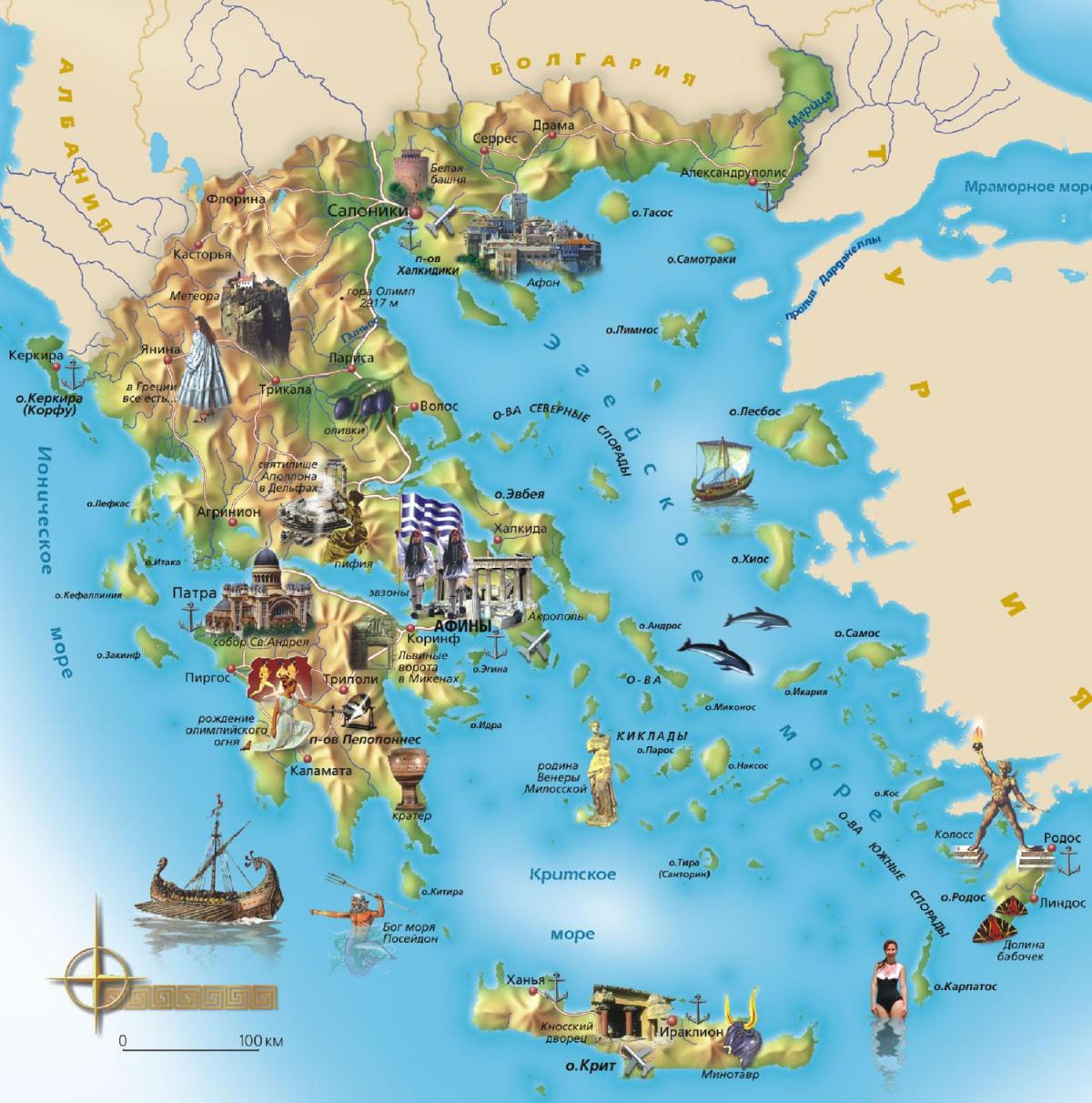 touristische Karte von Griechenland
