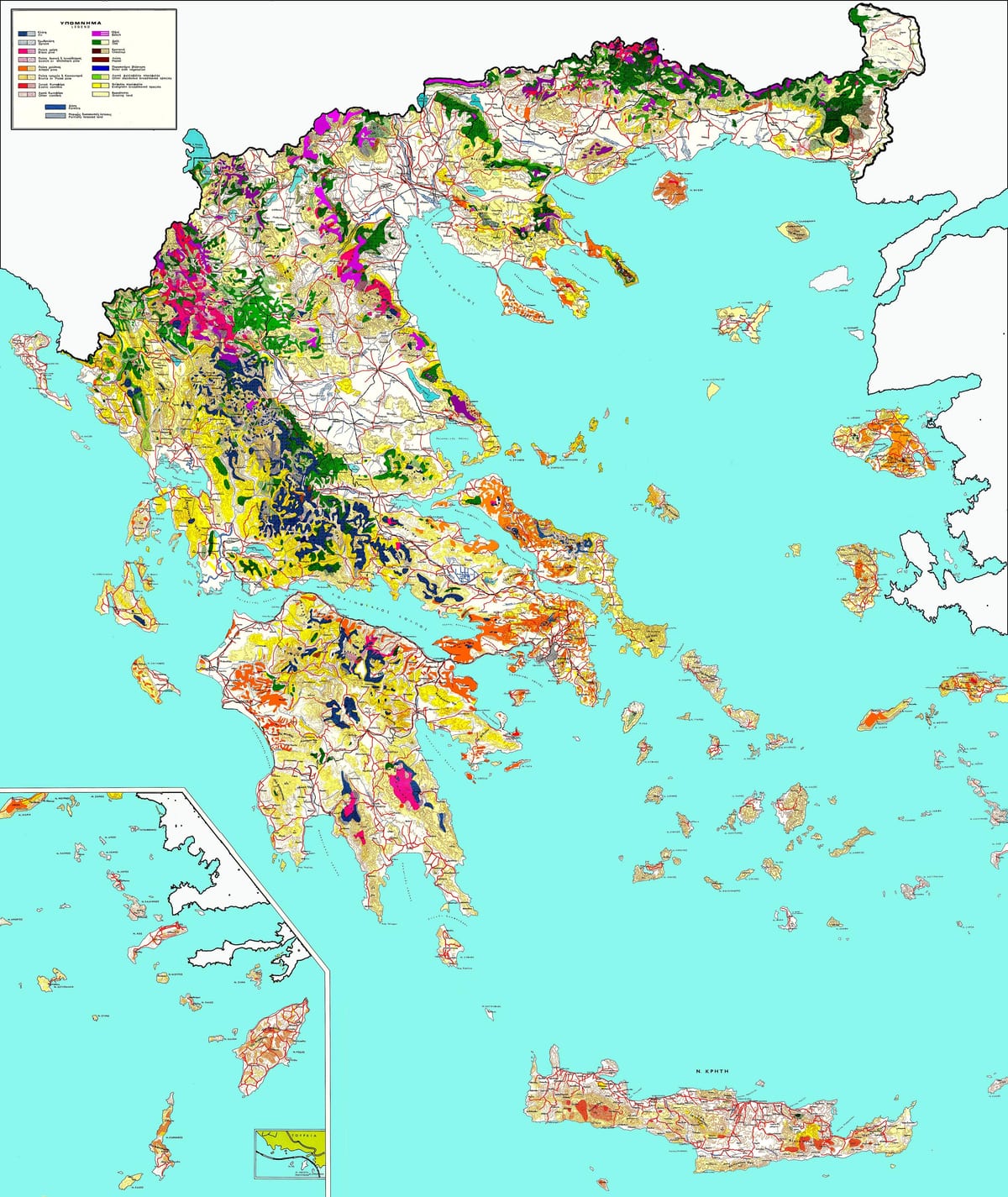 Hellas Wälder Karte