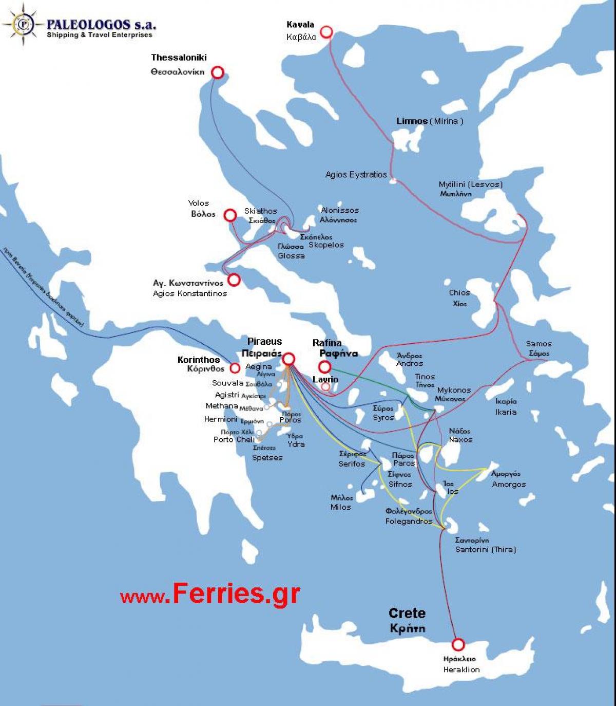 Griechenland Fähren Karte