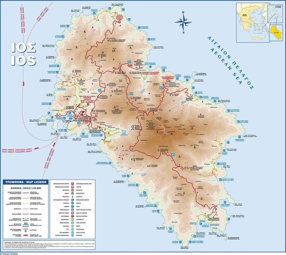 Karte von ios-Griechenland