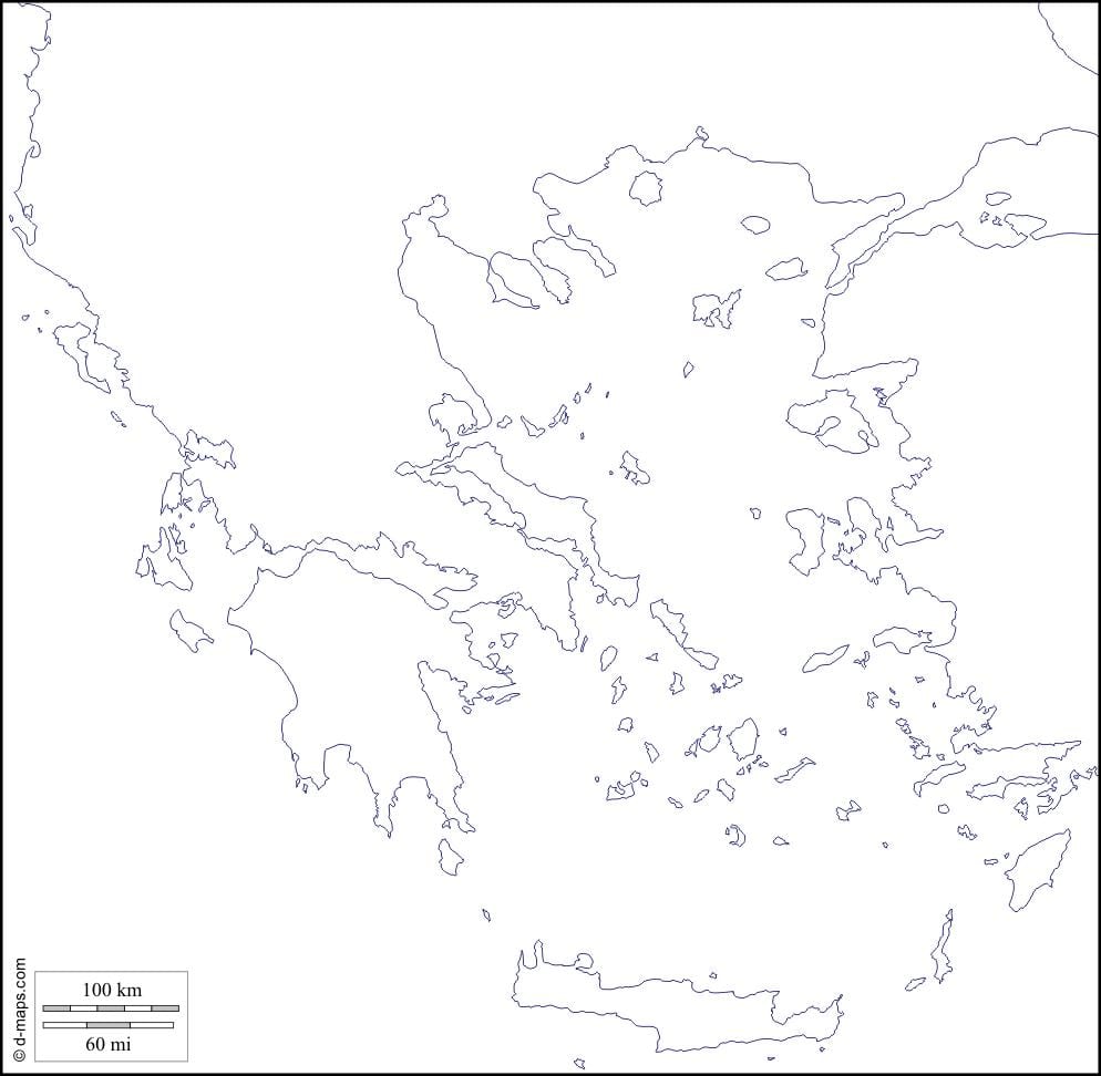 Griechenland leere Karte