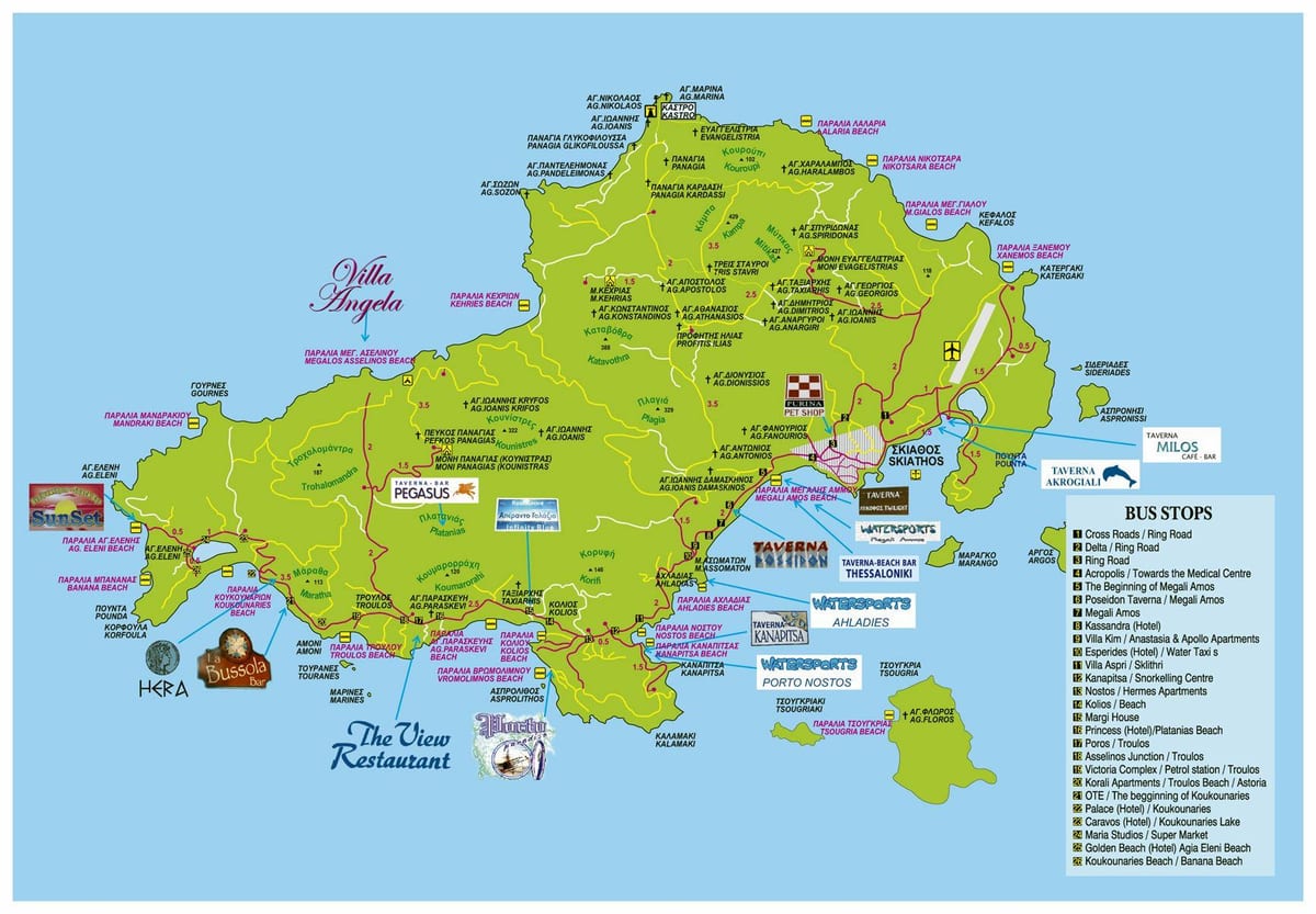 Skiathos Griechenland-map