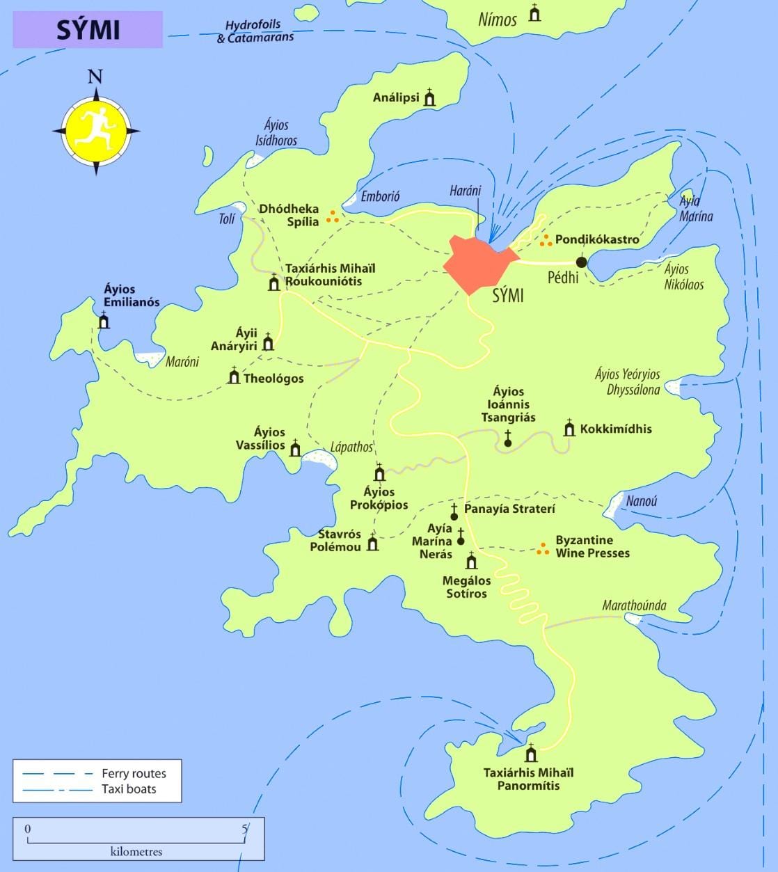 Symi, Griechenland-map