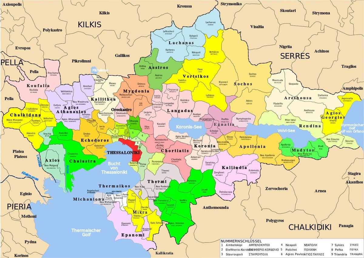 Karte von Thessaloniki, Griechenland