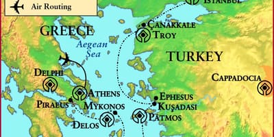 Karte des alten Griechenland und Troja