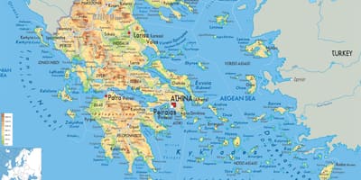 Geographische Karte von Griechenland