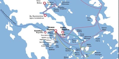 Griechenland Fähren Karte