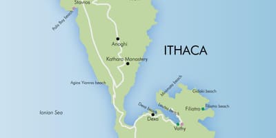Karte von Ithaka in Griechenland
