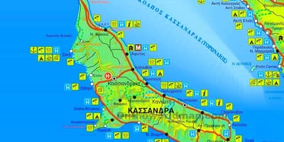 Karte von kassandra, Griechenland
