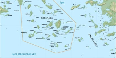 Karte der Kykladen-Griechische Inseln