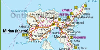 Lemnos Griechenland-map