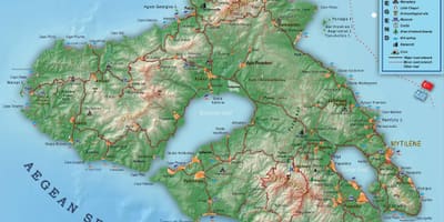Karte von Lesbos, Griechenland