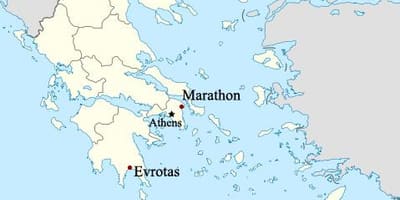 Karte von Marathon in Griechenland