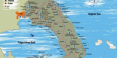 Pelion, Griechenland-map