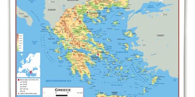 Physische Karte von Griechenland