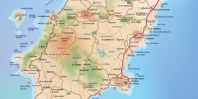 Karte Von Rhodos, Griechenland