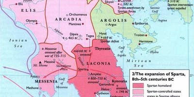Karte des antiken Griechenland-Sparta