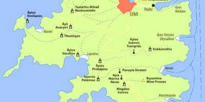 Symi, Griechenland-map