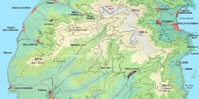 Karte Thasos Griechenland